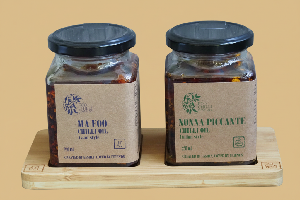 Jars on tray with matching background