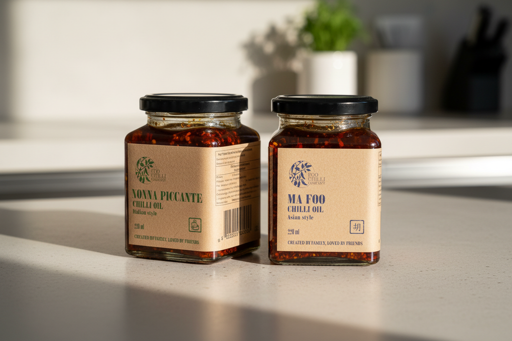 Twin pack jars angled on kitchen bench